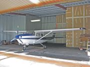 Cessna 206 in the hangar